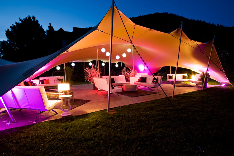 Partytent stretchtent rose