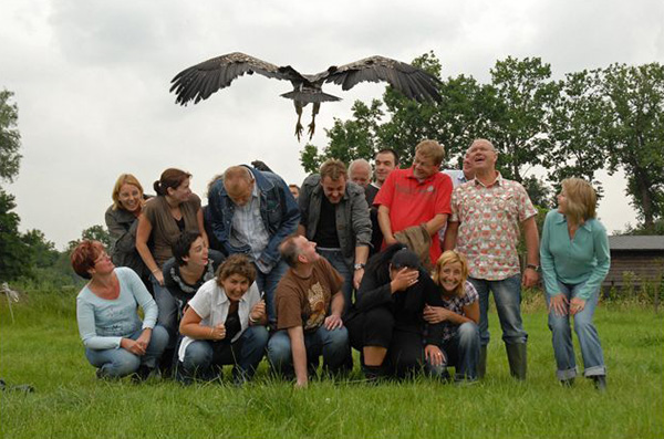Valkeniers workshop met een enorme adelaar